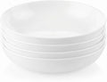 Corelle 4-Pc Versa Bowls for Pasta Salad and More, Service for 4, Durable and Eco-Friendly 30-Oz, Compact Stack Bowl Set, Microwave and Dishwasher Safe, White