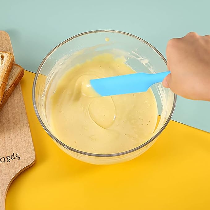 Small Silicone Spatulas Bulk for Kitchen, Baking, Cake Icing, Resin Craft(set of 6), Mini Silicon Scraper Tool, Jar Spatula with Long Handle Heat Resistant, Waxing Sticks Large with Slant for Hard Wax | Mini Silicone Spatula Bulk for Kitchen, Baking, C...