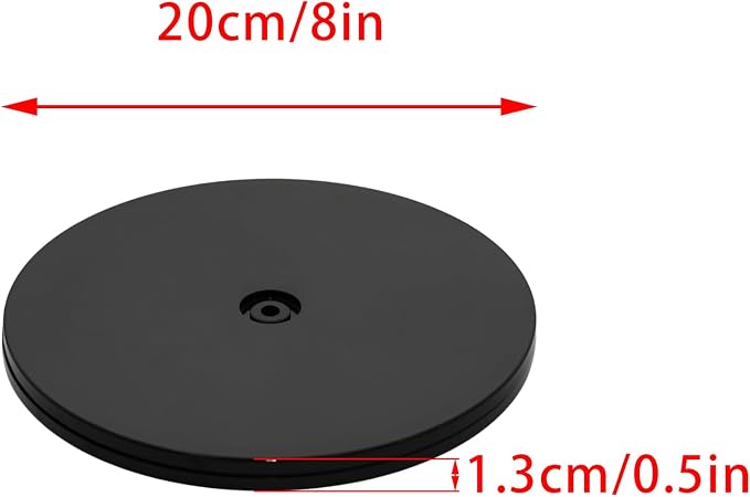 1Pcs Black Acrylic Lazy Susan 8 Inch Turntable Organizer Bearings | Mini Lazy Susan, Small Lazy Susan Turntable, 360° Rotating Swivel Plate for Spice Rack, Cosmetic, Cake, Pantry, DIY Display