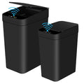 Anborry Bathroom Automatic Trash Can 2 Pack 2.2 Gal & 4 Gal Touchless Motion Sensor Small Garbage Can with Lid Smart Electric Narrow Garbage Bin for Bedroom Office Kitchen (Black)