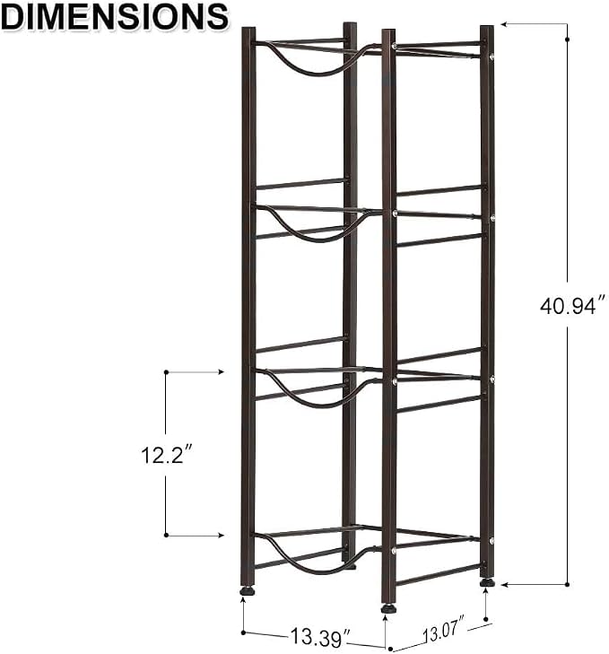 SEHERTIWY 5 Gallon Water Jug Holder Water Bottle Storage Rack, 4 tier water cooler jug rack, 5 gallon water jug stand, 5 Gallon Water Bottle Holder(4 Tier, Dark Brown) | 4-Tier Dark Brown,Heavy-Duty Steel,Rustproof,Easy Assembly,Floor Protection,Save S...