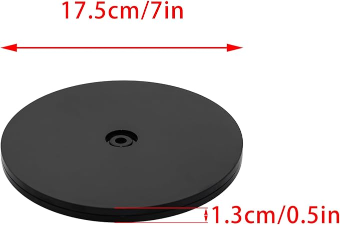2Pcs Black Acrylic Lazy Susan 7 Inch Turntable Organizer Bearings | Mini Lazy Susan, Small Lazy Susan Turntable, 360° Rotating Swivel Plate for Spice Rack, Cosmetic, Cake, Pantry, DIY Display