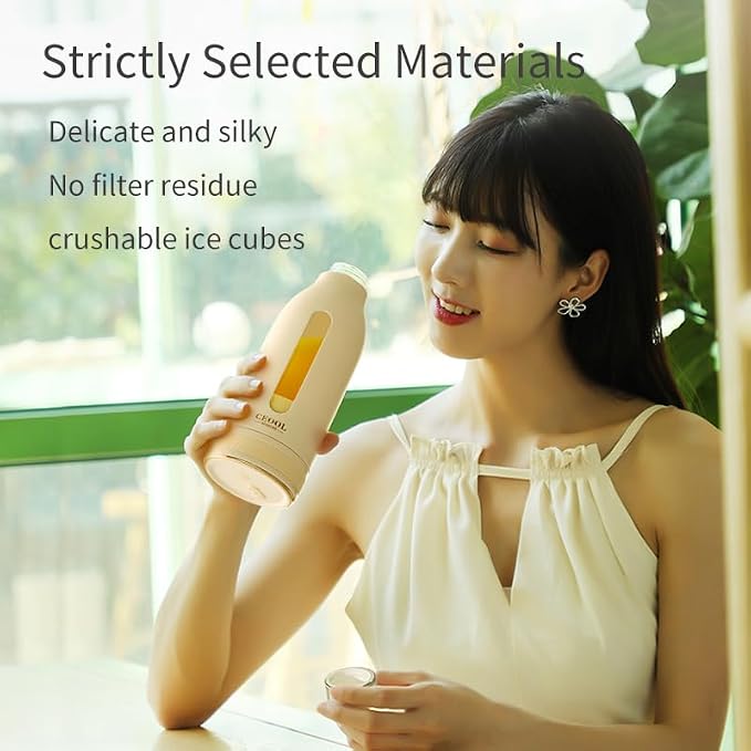Portable Blender, Personal Blender for Shakes and Smoothies, Mini Juicer Cup with 6 Blades and Lid,USB-C Rechargeable Self Cleaning 12OZ Single Serve Blenders for Travel, Home, Office, Camping