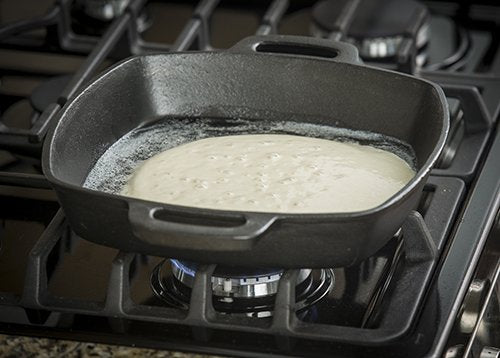 TableCraft Pre-Seasoned 10" Cast Iron Square Fry Pan | Commerical Quality for Restaurant or Home Kitchen Use, 2 quart, Black