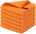 Homaxy 100% Cotton Terry Kitchen Dish Cloths, 6 Pack, Orange | Ultra Soft and Absorbent, Suitable for Drying and Washing Dishes
