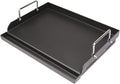 Utheer Cast Iron Griddle, Pre-Seasoned, Nonstick, 17 x 13 in Flat Top | For outdoor grilling, breakfast, camping and tailgating, with grease groove and high sidewalls for easier cleanup