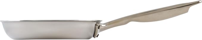 WINCO Tri-Ply Frying Pan, Silver | Large flat bottom for even heat distribution, Induction compatible, Steel, Great for Sauteing, Frying and Restaurant Kitchens