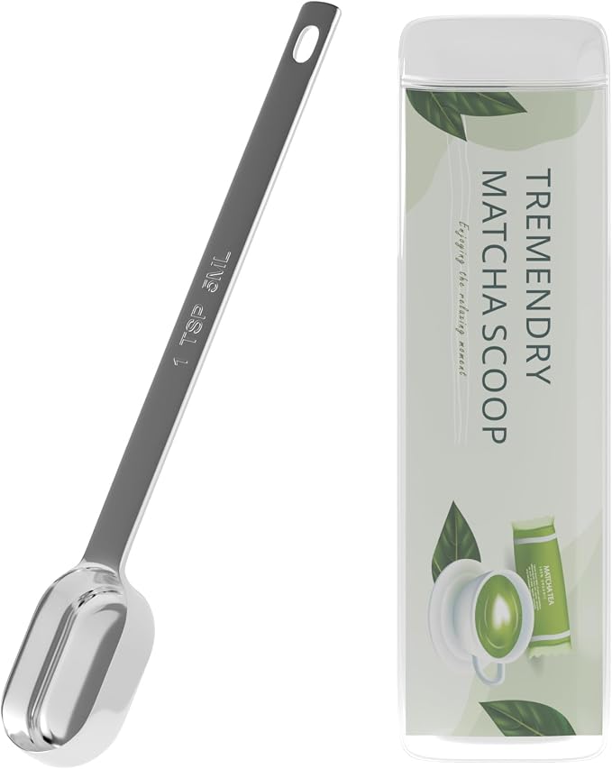 Matcha Scoop, 2g(1tsp|5ml) Measuring Spoon for Tea Powder | Precise Measurement, Food-Grade Stainless Steel, Anti-Rust,Dishwasher-Safe, Slender Shape, For Matcha Lovers & Home Brewers