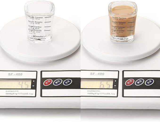Espresso Shot Glass Liquid Heavy Sturdy Glass Shot Glasses Measuring cup Wine Glass 6 Pack 2oz/60ml By BCnmviku (Sturdy 6Pack)