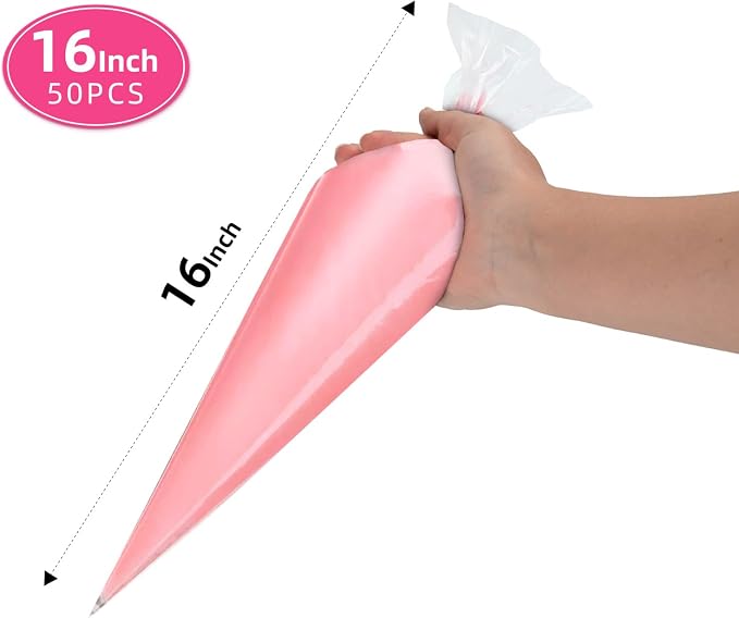 16 Inch Piping Bags Disposable, 50 Pcs Large Pastry Bags | Icing Bags, Cake Decorating Bags, Decorating Bags Large Piping Bags, Frosting Bags
