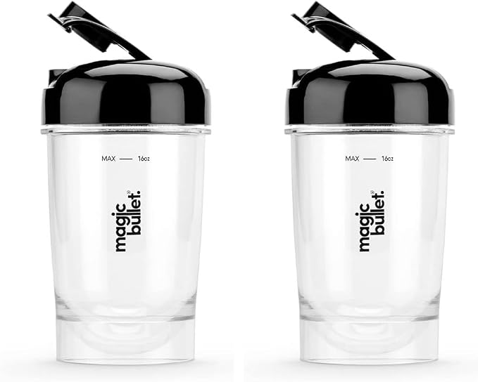 magic bullet Mini Juicer 16oz Juice Cup with To Go Lid (Pack of 2)