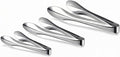 3 Pack Polished Stainless Steel Serving Tongs 6, 9 and 12 Inch Metal Food Silver Tong for Buffet Salad BBQ Grilling Heavy Duty Kitchen Utensils for Cooking Catering Wedding Party