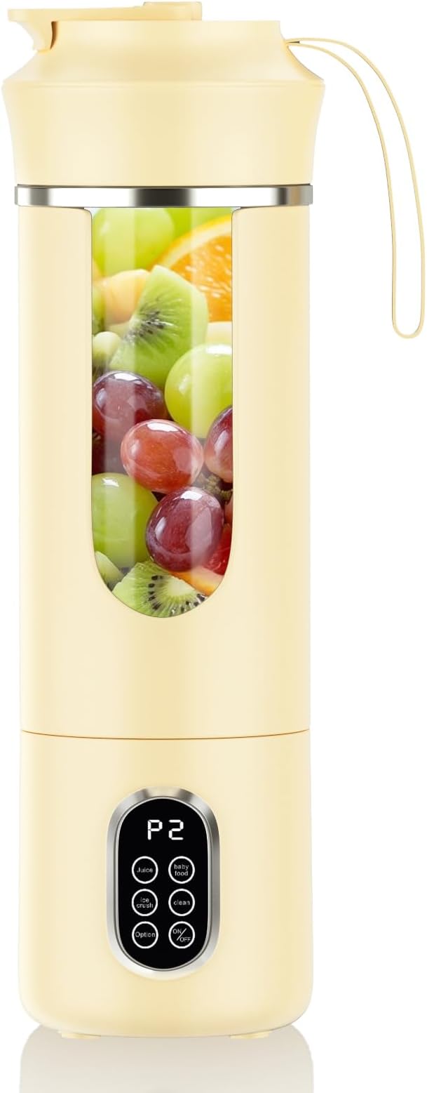 Portable Cordless Blender,Small Rechargeable Juicer | Mini Personal Blender for Smoothies and Shakes,With Automatic Cleaning Function,On The Go and Easy To Use