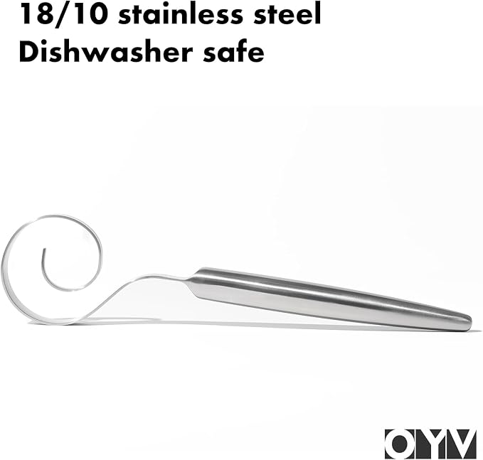 OYV 12" Seamless Dough Whisk, 18/10 Stainless Steel, Danish Dough Whisk | 2.5X Faster Mixing, Bread Whisk For Sourdough, Pizza, Cookies And Pastry, Ergonomic Grip, Dishwasher Safe, Easy To Clean