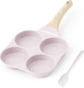 Caannasweis Ceramic Egg Pan Omelette Pan, 4-Cup Nonstick Omelette Skillet, Breakfast Frying Pan Egg Cooker Suitable for Gas Stove & Induction Cookware, PFOA PFOS Free, Purple