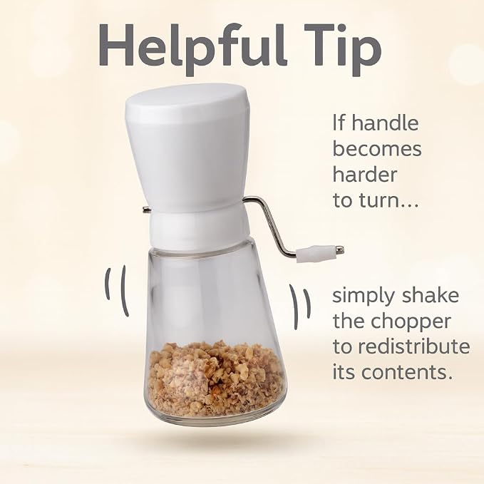 HIC Kitchen Manual Nut Chopper, Durable Nut Grinder For Baking, For Chopping Almonds, Pecans, Walnuts, 1.25-Cup Capacity