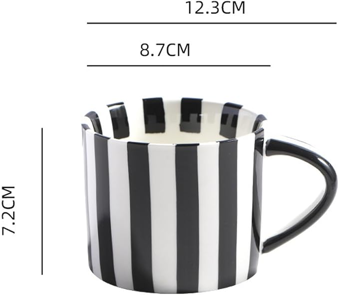 8 Oz Ceramic Coffee Mug Espresso Cups with Saucer Mug And Saucer Set Cup And Saucer Coffee Cups with Saucers Coffee Cups And Saucers,Black