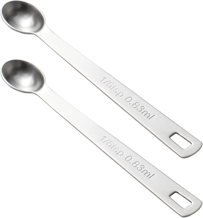 2PCS 1/6tsp(0.83ml) Mini Measuring Spoon, Small Teaspoon for Tiny Amounts | High Precision, Food-Grade, ‌Rust-Free, Dishwasher-Safe, Easy-Read Markings, Multi-Purpose, Sturdy & Durable