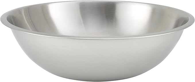 Winco 16 qt Stainless Steel Mixing Bowl | Dishwasher safe, Heavy-duty, Reinforced rim, Great for Salads, Sides, Pasta and Shared Dishes