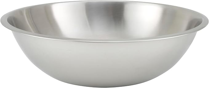 Winco 13 qt Stainless Steel Mixing Bowl | Dishwasher safe, Heavy-duty, Reinforced rim, Great for Salads, Sides, Pasta and Shared Dishes