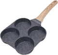 Fried Egg Pan, 4 Cups Egg Frying Pan Nonstick - Black | Egg Poacher Pan Mini Pancake Pan Burger Maker for Breakfast, Aluminum Alloy