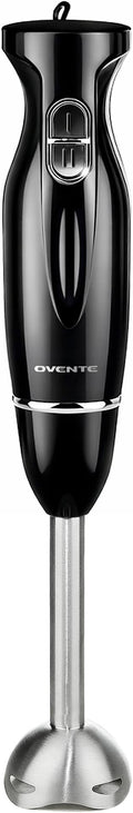 OVENTE Electric Corded Hand Blender, 300W with 2 Mixing Speeds Black HS560B | Handheld Immersion Stick Mixer with Stainless Steel Blades for Smoothies, Purees & Baby Food