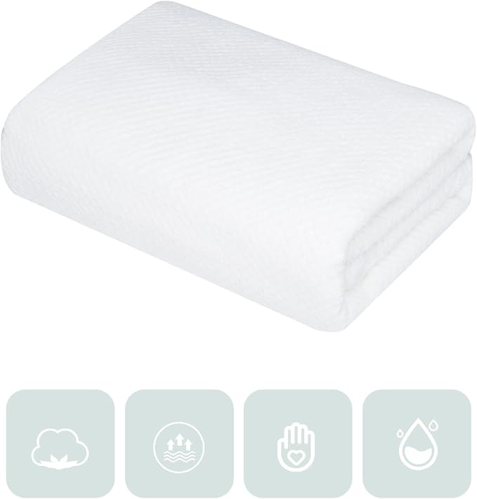 Bath Towel Set Pack of 2, 35 x 70 Inches Large Microfiber Bath Towels, Soft, Absorbent, and Quick Dry Towels for Bathroom, Pool, Beach, Swim, and Yoga, Large Bathroom Towels(2PCS White)