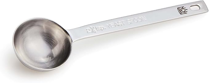 King Arthur Baking Company Yeast Measuring Spoon, 18/8 Stainless Steel, Holds 2.25 Teaspoons, For Bulk Yeast And Bread Baking, Pastries, And Rolls