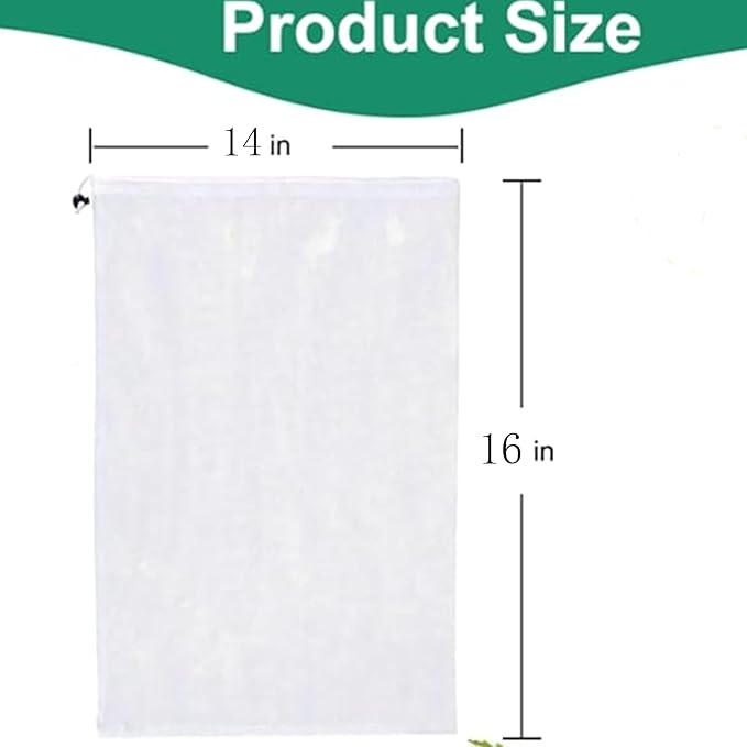 Reusable Seafood Boil Bags, 6-Pack 14 x 16 Inch Nylon Mesh Bags | Six 14 x 16 inch nylon bags for grouping shellfish seafood boil ingredients and storing fruits, vegetables and other produce.