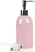Natheeph Soap Dispenser for Bathroom/Kitchen Fill Hand Soap/Dish Soap, 14OZ | Soap Pump Dispenser Bottle, Ceramic Soap Dispenser Refillable Shampoo/Lotion/ Liquid/Detergent for Bathroom/Kitchen (Pink)