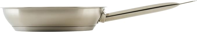 Winco 9" Stainless Steel Commercial-Grade Fry Pan | Dishwasher safe, Even heat distribution, Induction compatible, Great for Sauteing, Searing, Frying and Restaurant Kitchens