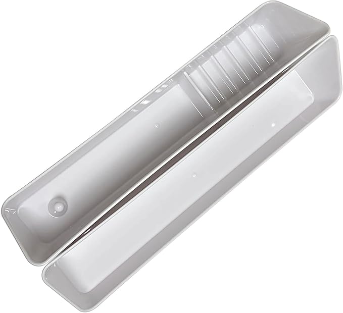 14" Kitchen Sink Front Tip-Out Accessory Trays with Mounting Screws, White, 2 Pack (Conventional Open Tray and Accessory Tray with Ring Holder and Soap Dish) Hinges are Not Included