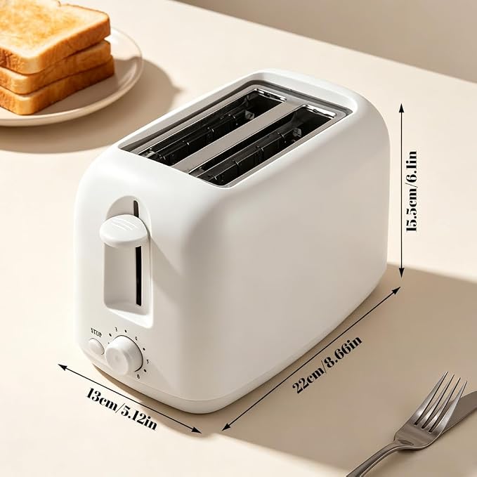2-Slice Toaster, Extra Wide Slots for Bagels & Thick Bread, 6 Browning Settings, Removable Crumb Tray, Cancel Button