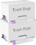STWWO 2-Pack Trash Bag Holder Dispenser, Stackable Garbage Bag Dispenser | Extra Large Trash Storage Organizer for Kitchen Laundry Under Sink, Wall Mounted or Freestanding, Metal White