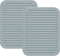 Silicone Trivets Mats for Hot Dishes and Hot Pots, Hot Pads for Countertops, Tables, Pot Holders, Spoon Rest Small Drying Mats Set of 2 Many Colors for Your Choose (Light Grey)