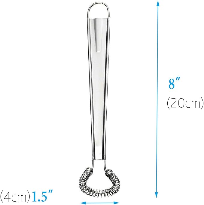 Best Utensils Stainless Steel Mini Egg Whisk Beater Handheld Milk Frother Foamer Foaming Creamy Coffee Mixer Spring Sauce Blender Kitchen Accessories, Pack of 2