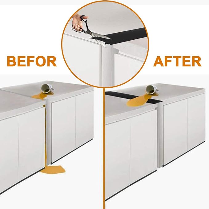 FLSEPAMB Stove Gap Covers Kitchen Counter Gap Covers (30 Inch, 2 PCS) Heat Resistant Oven Gap Filler Seals Gaps Between Stovetop and Counter, Easy to Clean, Black