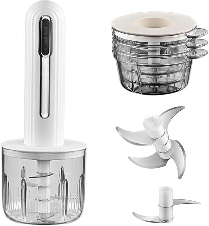 4.5 CUPS Electric Food Chopper For Meat,Onions,vegetables,Garlic,Complementary Food, Meat Chopper Blender，Wireless Electric Food Processor