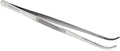 Professional Culinary Stainless Steel Precision Tongs with Serrated Tips, Plating/Food Presentation Detailing Serving Tongs, Chef's Kitchen Tweezer Tongs - Ultra Non-Slip Grip (8 Inch Curved)