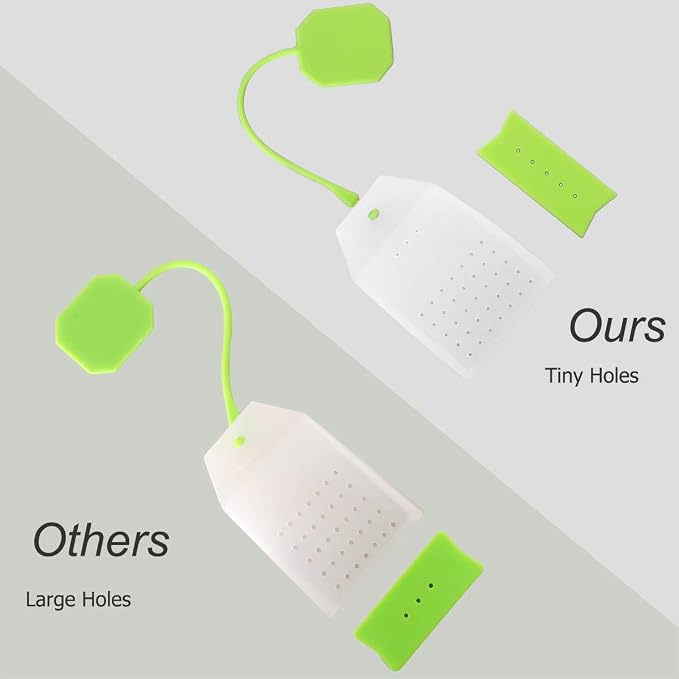 6 Pack Silicone Tea Infuser, Reusable Tea Bags Tea Strainer Filter Tea Steeper Tea Diffuser Tea Holder for Loose Leaf Tea with Spoon