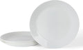 Martha Stewart Opalton Dinner Plates 6-Piece 10-Inch Plate Set – Chip and Break Resistant Opal Glass Plates - White