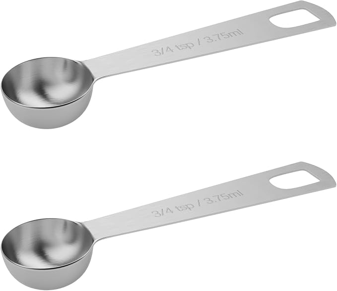 2PCS 3/4tsp(1/4tbsp, 3.75ml) Measuring Spoon, Stainless Steel Teaspoon | High Precision, Food-Grade, ‌Rust-Free, Dishwasher-Safe, Easy-Read Markings, Multi-Purpose, Sturdy & Durable
