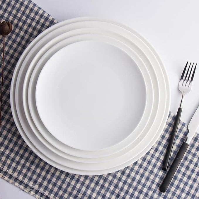 Porcelain Appetizer Plates Set of 3 Small 5 Inch White Dessert Salad Plates | Dinner Plates for Sides Snack Sauce Kitchen Ceramic Serving Dishes