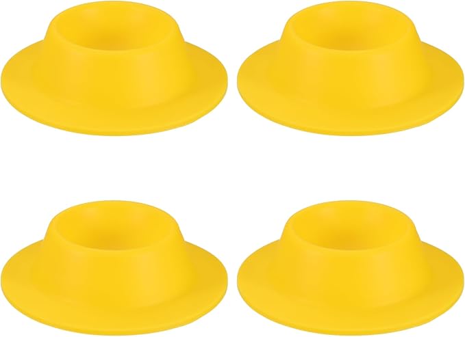 uxcell 4 Pack Soft Boiled Egg Holder, Nonstick Silicone Egg Poacher Cups Poached Cups Kitchen Breakfast Gadget for Microwave Air Fryer Stove Top Cooking Boiled Poached, Yellow