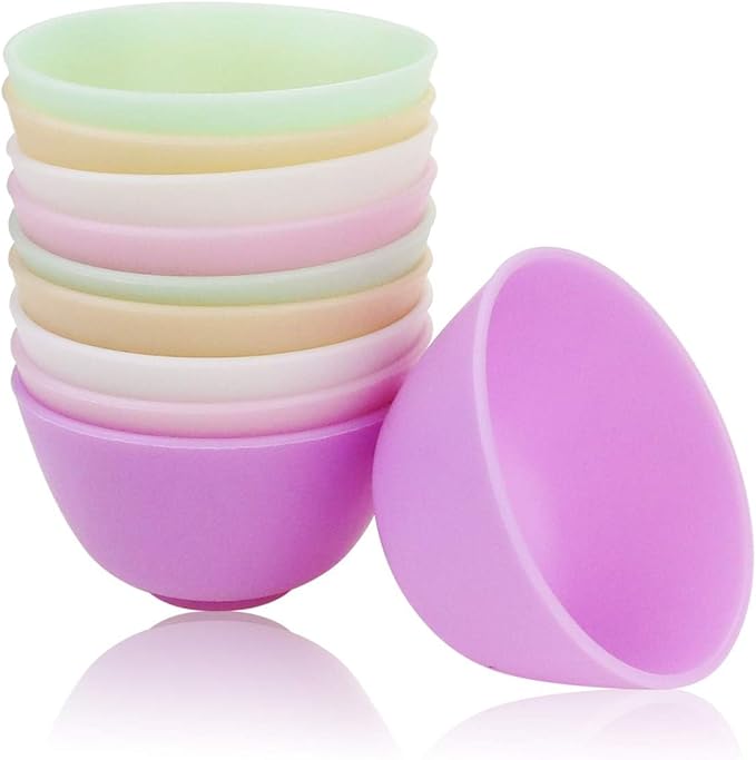 10 PCS Multi-colorful Silicone Mixing, Prep, Serve, Condiment and Facial Mask Bowls for Skincare, DIY Craft, Resin, and Acrylic Painting