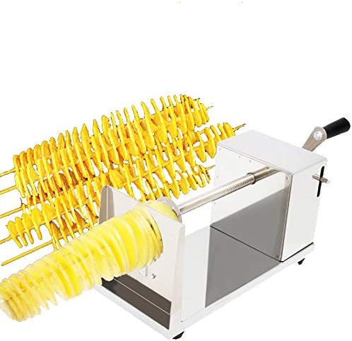 TechTongda Tornado Potato Spiral Cutter Manual Stainless Steel Twisted Potato Slicer Cutter French Fry for Potatoes Carrots Vegetables