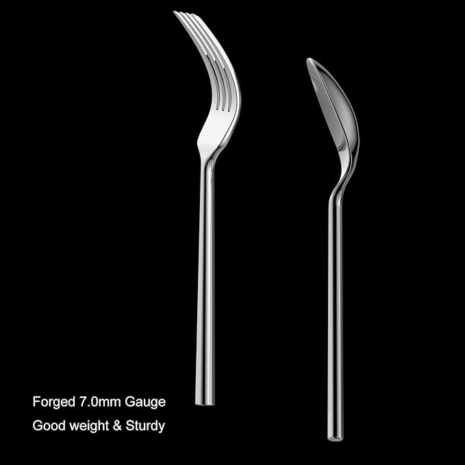 Alata Potter 45-Piece Forged Stainless Steel Flatware Set Cutlery Set,Service for 8,Silver Finish,Dishwasher Safe