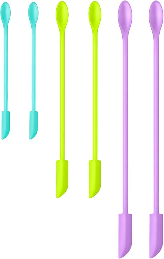 Silicone Spatula Set 6Pcs, Mini Jar Scraper for Makeup & Food | Mini spatulas reach every last drop in jars and bottles, reducing waste for food, cosmetics and personal care products.