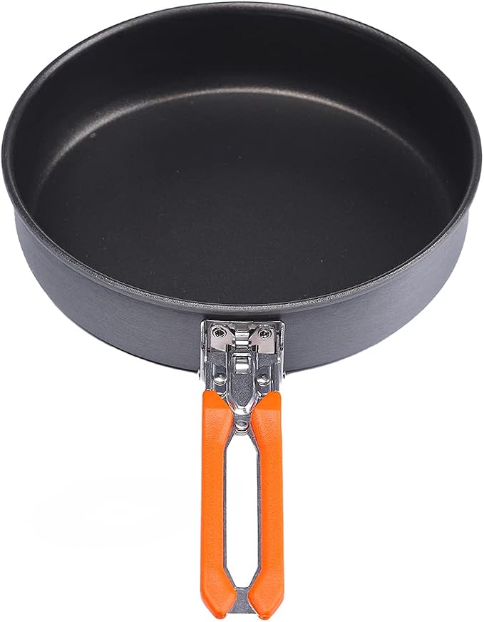Fire-Maple 7.6 Inch Camping Frying Pan Portable Nonstick Camping Skillet | Hard Anodized Aluminum with Nonstick Coating, Even Heating Thicker Base, Heat-resistant & Self-locking Handle, 9.2oz