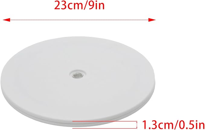 1Pcs White Acrylic Lazy Susan 9 Inch Turntable Organizer Bearings | Mini Lazy Susan, Small Lazy Susan Turntable, 360° Rotating Swivel Plate for Spice Rack, Cosmetic, Cake, Pantry, DIY Display